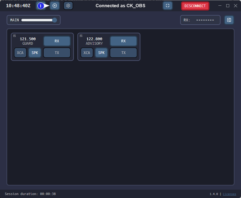 TrackAudio connection window