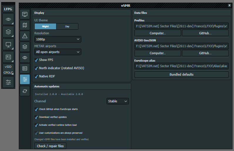 vSMR Night interface theme