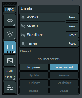 vSMR Insets menu