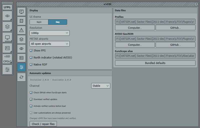 vSMR Day interface theme